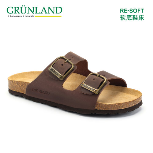 GRUNLAND一字拖鞋平跟休闲双扣