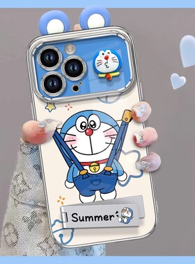 哆啦a梦适用苹果15promax手机壳华为mate60pro女新款pura70荣耀200防摔OPPOReno12卡通vivos19全包小米14可爱