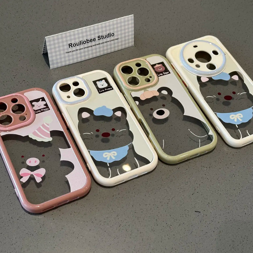 抹茶绿南瓜熊可爱卡通女款手机壳