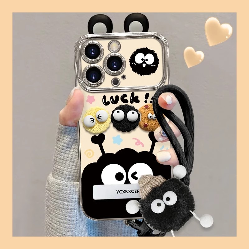 电镀大视窗咖啡小煤球适用苹果