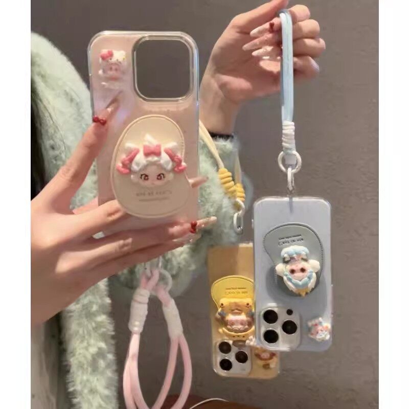 朵拉支架适用苹果16PROMAX手机壳iphone15/14Pro多巴胺华为mate60pro新款Pura70女荣耀300小米15Reno13/S20女