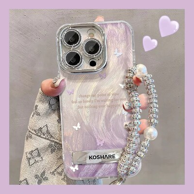 渐变紫蝴蝶适用苹果16PROMAX