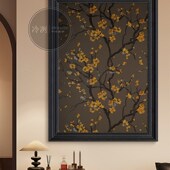 饰挂画玄S关背景墙手绘油 杏花客厅餐厅高级感装 法式 中古风盛开