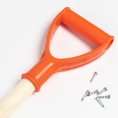 海斯迪克HZL 126橘色除雪铲大号橘色塑料S锹推雪板木杆雪铲