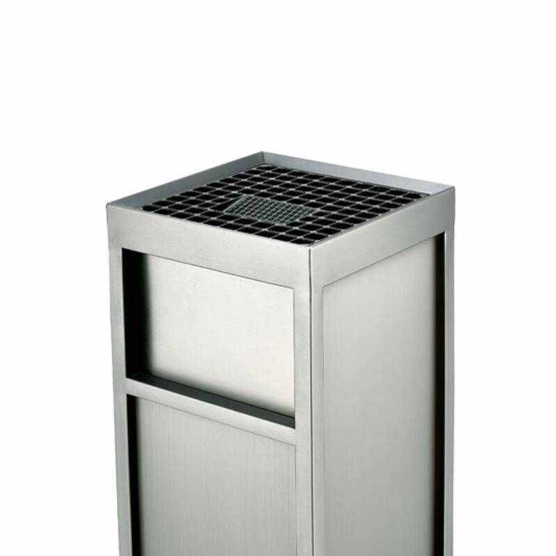 南GPX-230砂钢n哑釉黑金座地烟灰桶铸铝灭烟网格镀锌内桶户外商用