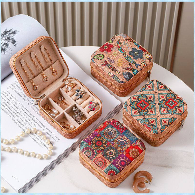 复古精致小巧首饰盒耳钉耳环戒指项链饰品旅行收纳盒便携式简约盒,收纳整理,首饰架,淘宝优惠券,粉丝福利购,淘宝优惠卷