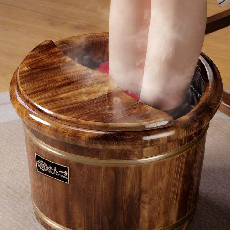 碳化泡脚桶木桶实木保温洗脚盆泡脚盆木盆家用养生香柏木质足浴桶
