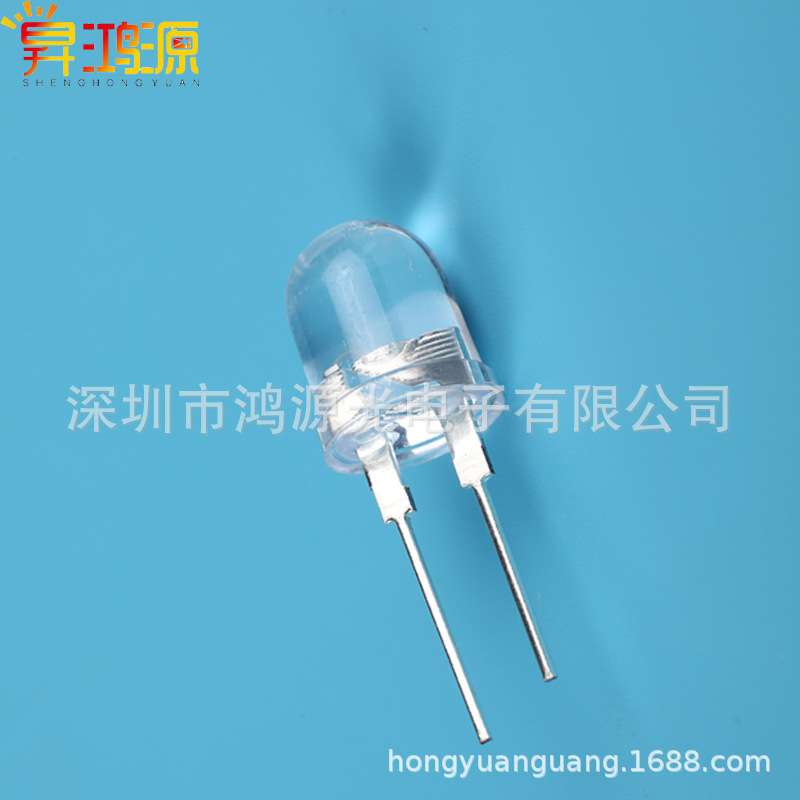 F8/8mm圆头暖白光0.5W  0.75W直插式手电筒灯珠红蓝led发光二极管