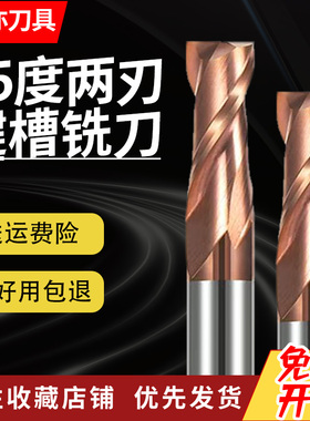 安亦55度两刃钨钢键槽铣刀2刃合金cnc立铣刀硬质合金加长直柄钢用