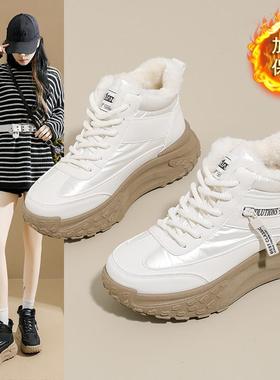 加绒高帮雪地靴女2025冬季新款学生ins韩版保暖休闲鞋棉鞋K6727