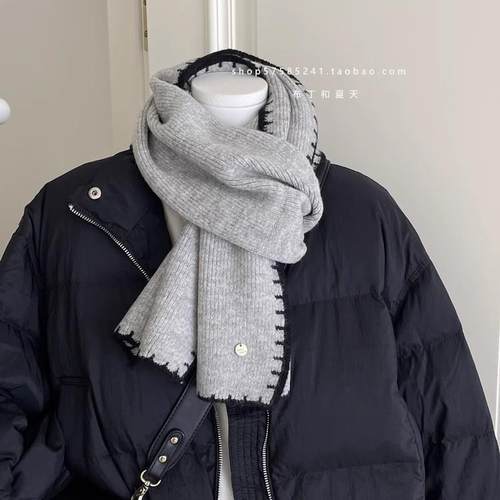 巨柔软高级感围巾 | 锁边工艺小金属标保暖围巾学生围脖秋冬季女