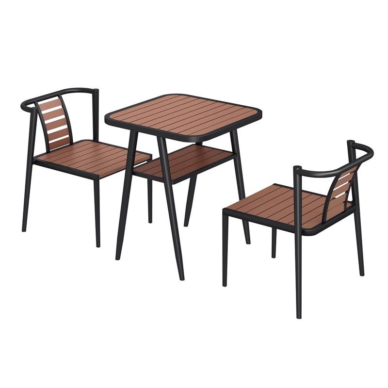 咖啡店休闲桌椅三件套露台茶桌椅小户型一桌二椅收纳阳台喝茶桌椅