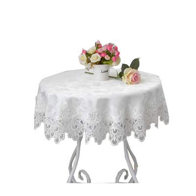 欧式田园蕾丝镂空餐桌布艺家用圆形桌垫小圆桌台布盖巾家用大圆桌