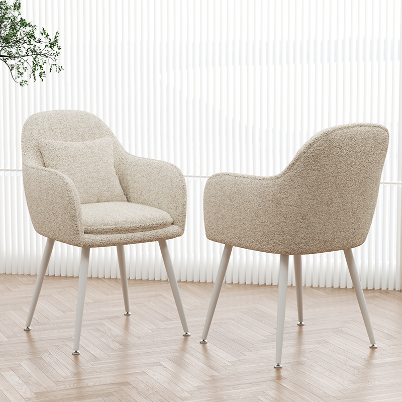 化妆椅家用女生卧室奶油风靠背椅子轻奢级感美甲简约梳妆台凳子