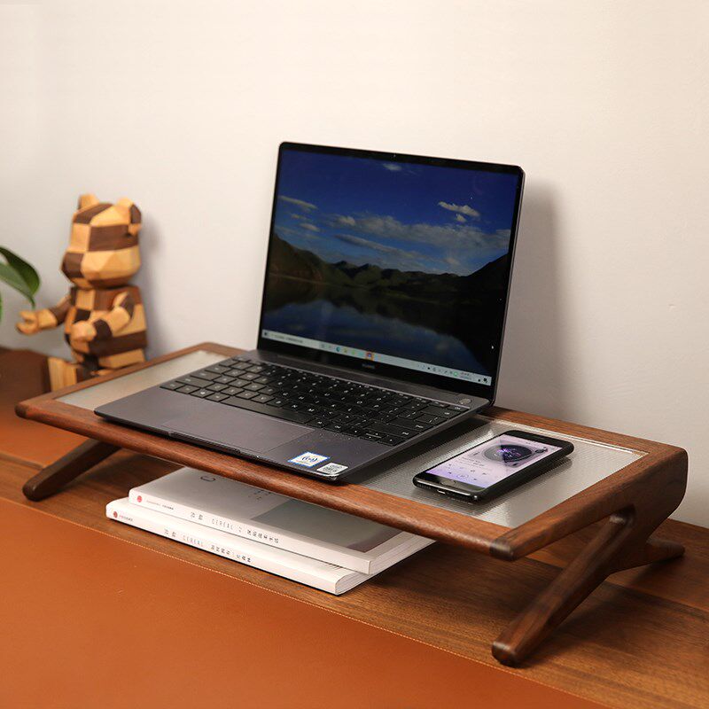 黑胡桃木电脑显示器增高架办公桌面笔记本台式屏幕工位垫高底座小,3C数码配件,USB显示器增高架,淘宝优惠券,粉丝福利购,淘宝优惠卷