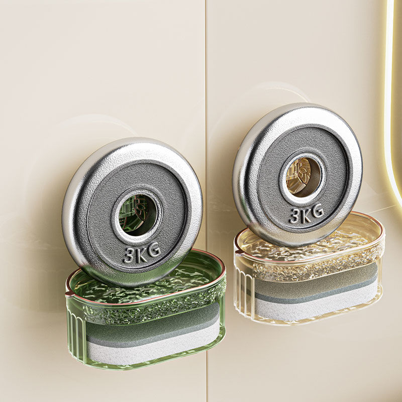 蝴蝶吸盘香皂盒轻奢创意香皂盒置物架家用款卫生S间壁挂双层肥皂