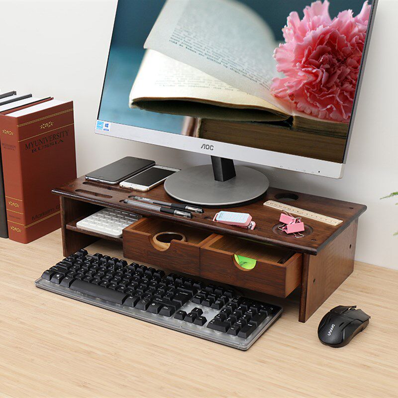 电脑显示器办公台式桌面增高架子底座支架桌上键盘收纳垫高置物架