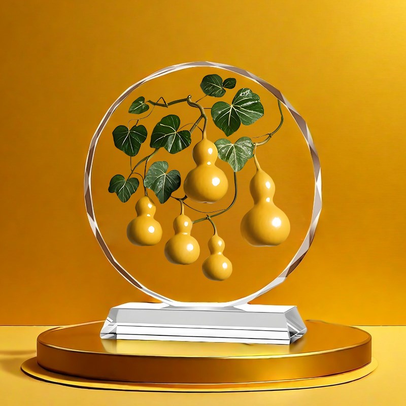 五福葫芦水晶摆件五福临门招财旺宅客厅办公室装饰乔迁送礼物摆台