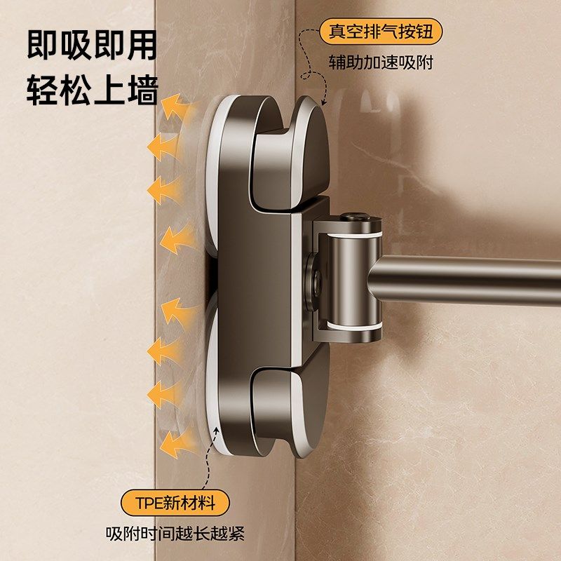 吸盘浴室可伸缩壁挂化妆镜带灯镜卫生间免打孔折叠酒店放大镜子