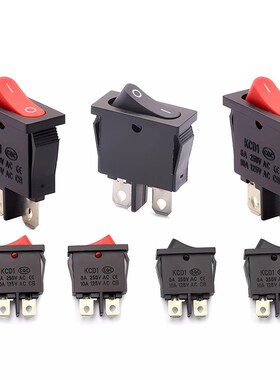KCD1-110船型开关薄扁型2脚2档红黑6A250V9.5*21MM仪器仪表开关