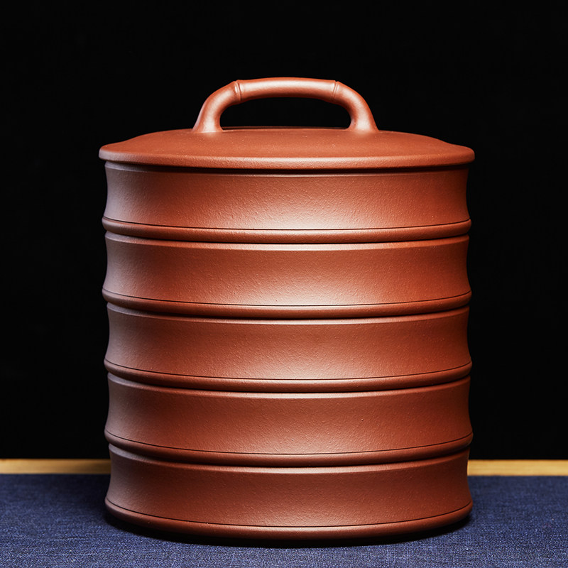 宜兴紫砂茶叶罐中式储存茶缸普洱茶饼收纳包装醒茶罐陶瓷密封罐子