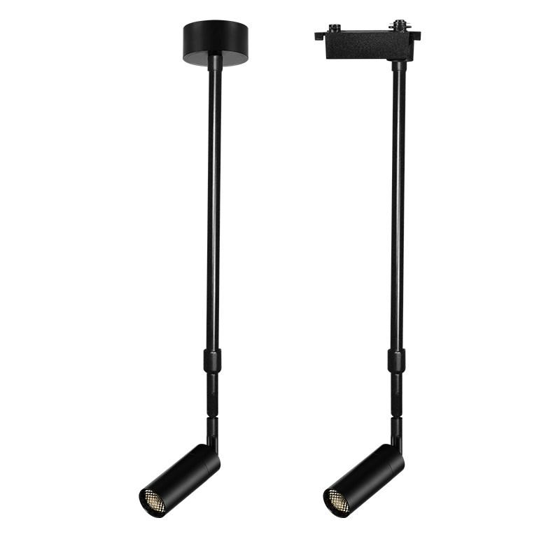 可调光变焦LED长杆轨道射灯明装吸顶吊杆长臂导轨灯商用餐饮店