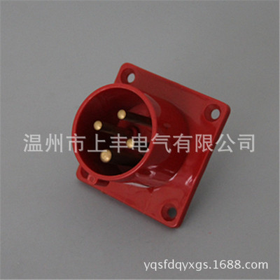 SFE温州上丰厂家直销三相3P+E16A4芯工业防水器具反插头座SF-614