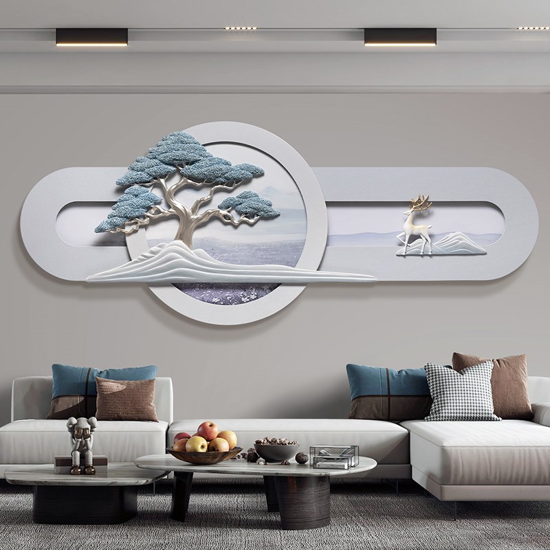 简约轻奢客厅沙发背m景墙装饰画立体浮雕创意高档挂画卧室餐厅壁图片
