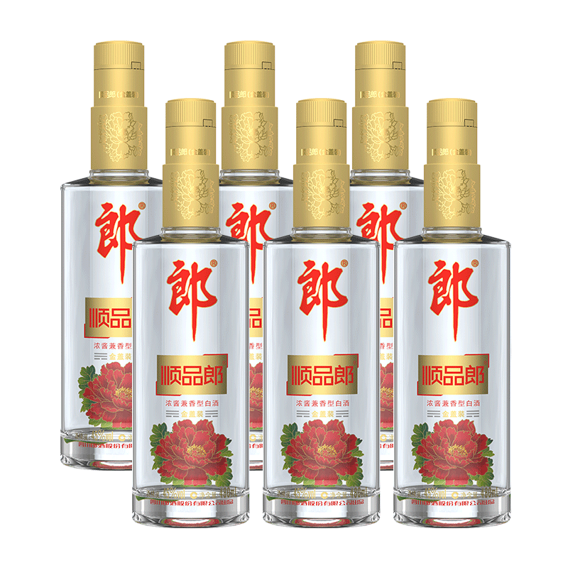 郎酒 顺品郎（金盖装）45度  480ml*6瓶（非原箱）