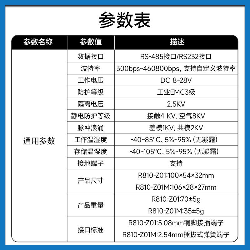 RS232转RS485转换器工业级双向互转串口协议模块转换器防雷放浪涌