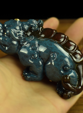 纯铜威猛貔貅把玩手把件办v公桌面精美小摆件收藏工艺品书房镇纸