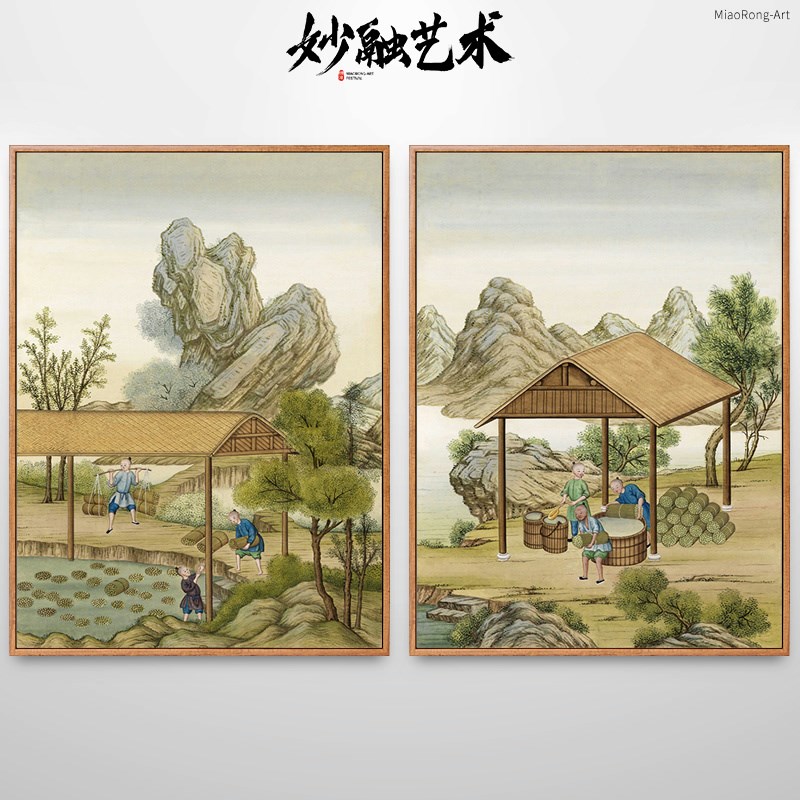 造纸术挂画四大发明纸业文化x传统工艺壁画古代人物画新中式装饰