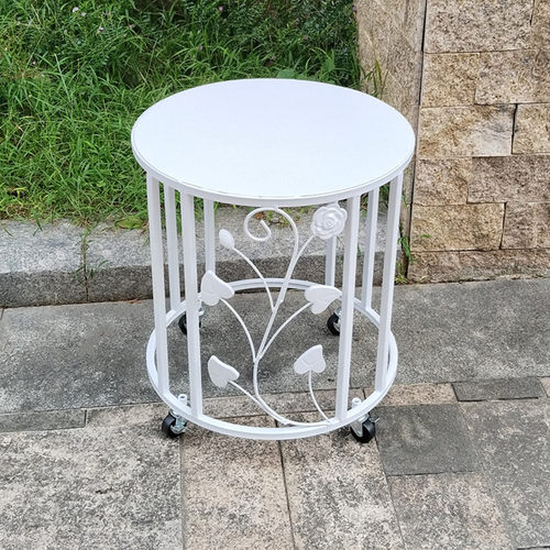 店面门口走廊落地式铁艺花架 地面特大号花盆架带轮可移动置物架