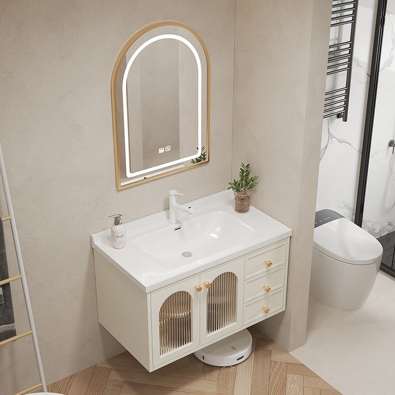 40进深陶瓷一体盆浴室柜组合超窄40cm小户型洗手盆U柜洗脸盆洗漱