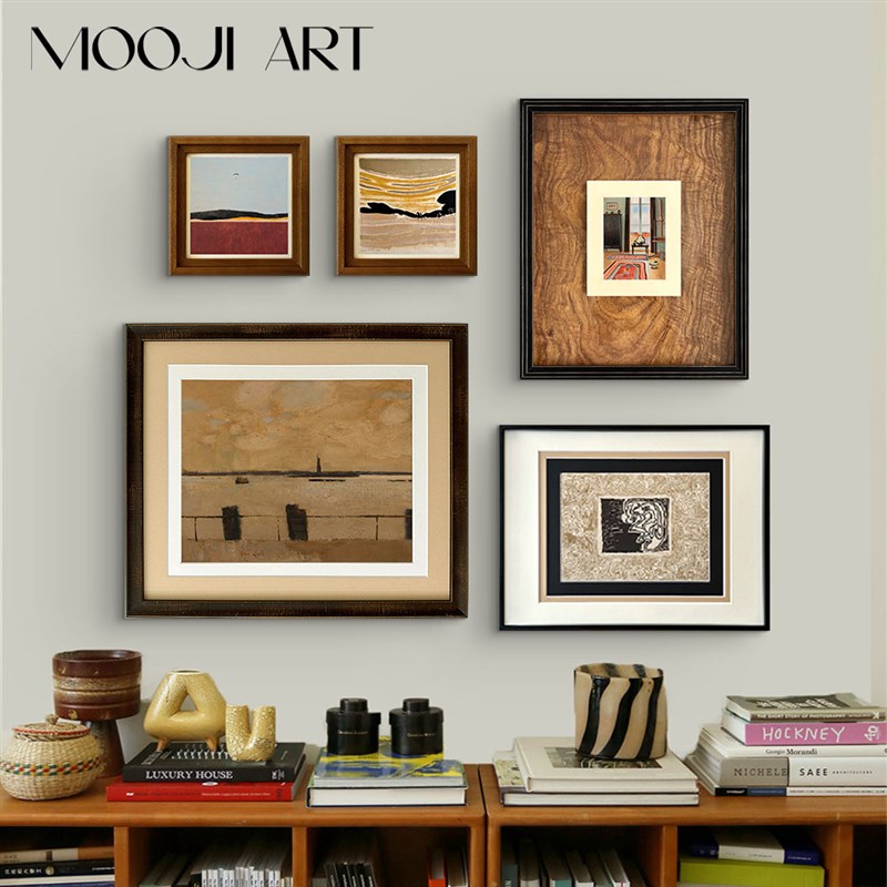 木吉暮色法式复古客n厅装饰画玄关中古风高级感餐厅挂画沙发组合