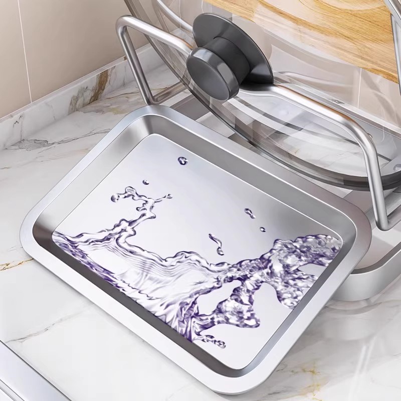 德国品质304不锈钢锅盖架壁挂免打E孔厨房置物架台面菜板砧板收纳