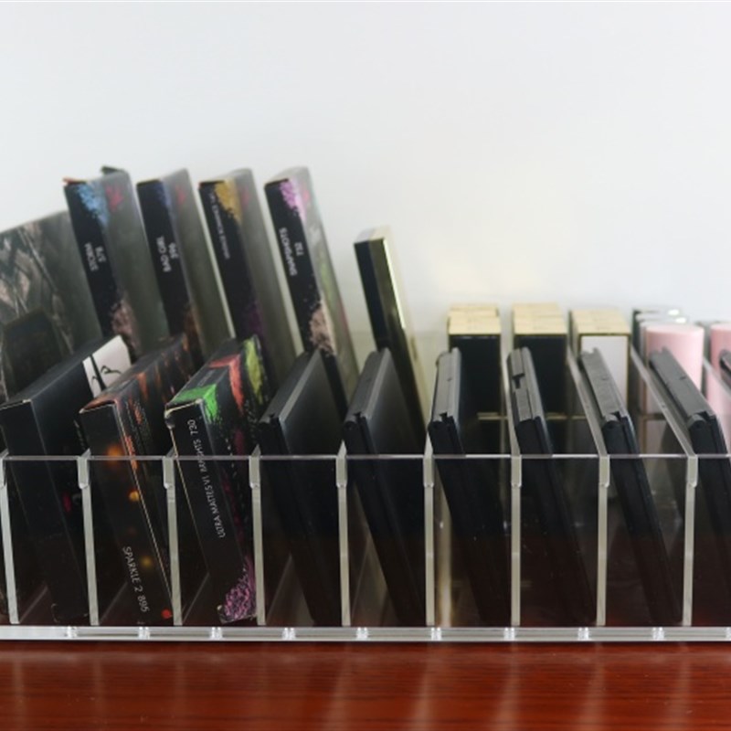 加厚亚克力眼影收纳盒家用化妆台A抽屉分割整理口红气垫彩妆展示