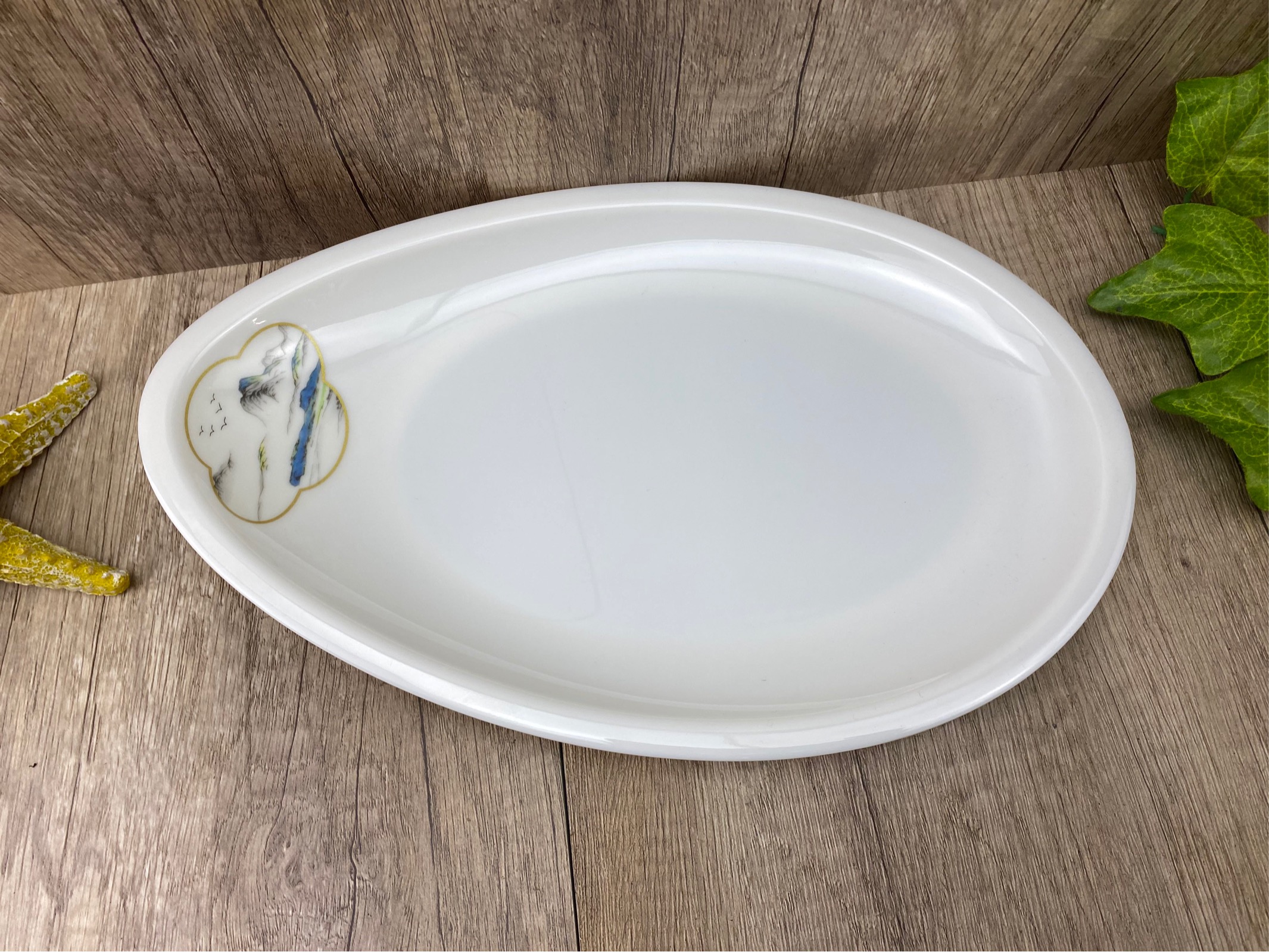 密胺椭圆形鱼盘仿瓷塑料翘w脚盘餐饮商用盘牛肉火锅碟子凉菜盘