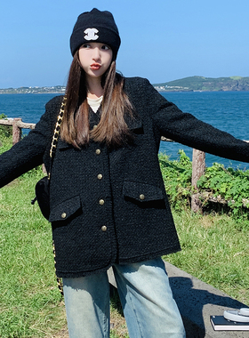 现货：2023冬装新款粗毛呢中长款小香风外套C2135-2385P155K238