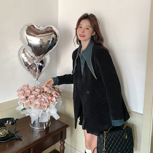 P150 现货主推 6007 外套2C203 K218 牛仔拼接西装