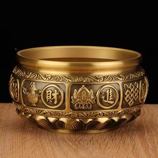 旺财运聚财摆件纯铜聚宝盆有求必应客厅办公桌玄关中式工艺品摆设