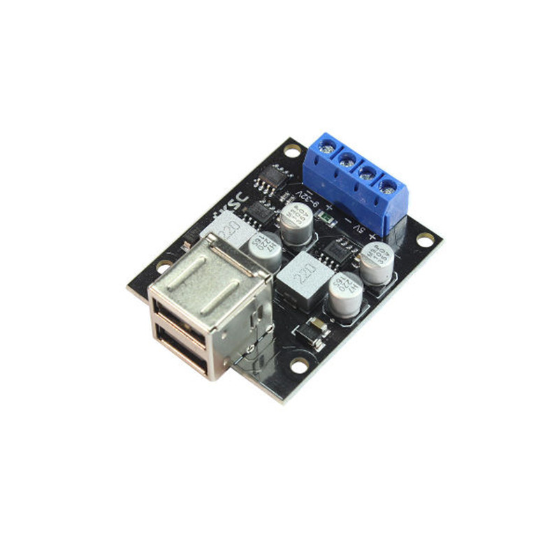 DC-DC降压2 USB充电模块 双路5V 3A手机充电板带保护支持DCP快充