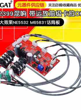 PT2399混响板卡拉OK板AD828前级板M65831话筒板电位器分离单电源