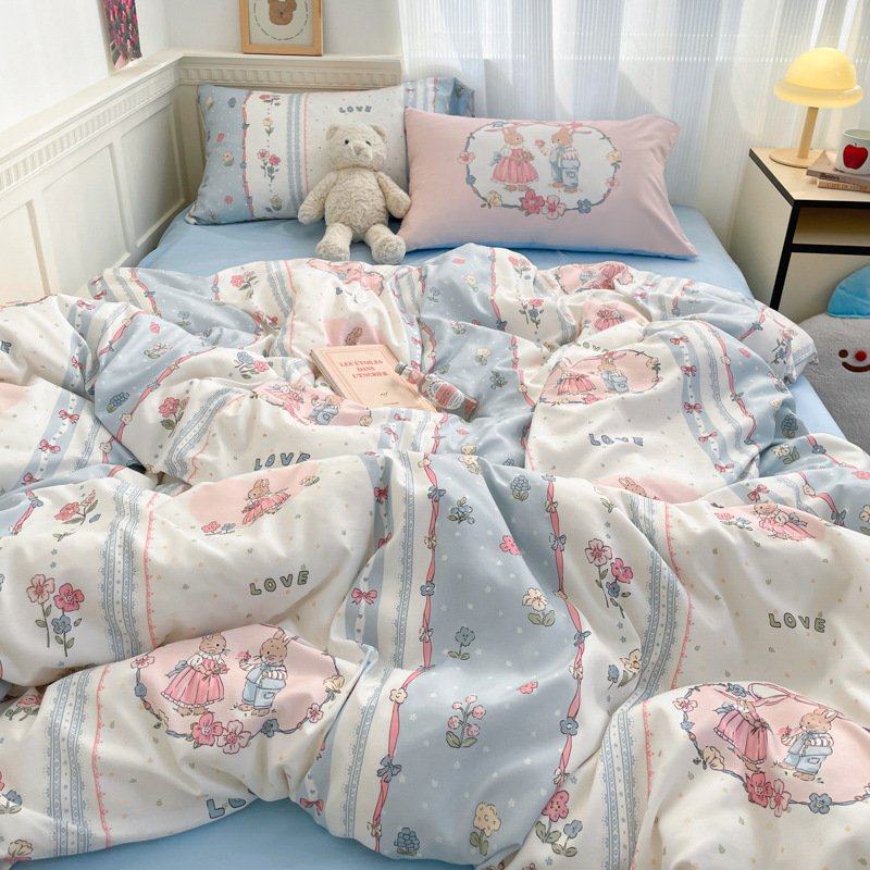 ins超柔云朵棉四件套亲肤裸睡可机洗宿舍三件套床单被套床上用品,床上用品,学生床品套件,淘宝优惠券,粉丝福利购,淘宝优惠卷
