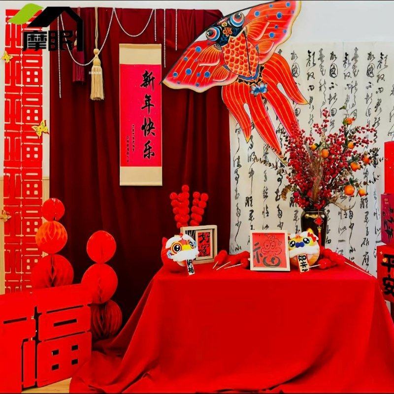 春节节新年幼儿园环创氛围感装饰红色布幔春节场景布置挂饰背景布,节庆用品/礼品,节庆布艺用品,淘宝优惠券,粉丝福利购,淘宝优惠卷