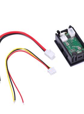 (红蓝10A)DC0-100V 10A LED直流双显示数字电压电流表头 带微调