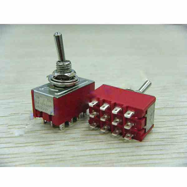 钮子开关元件 3档12个脚 4刀 MTS- 403指拨拨动开关 电源开关