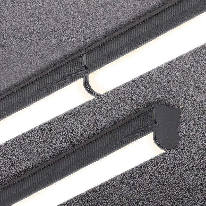 ?黑色灯管T5一体led工业风复古线条形明装支架吊装墙壁日光长条