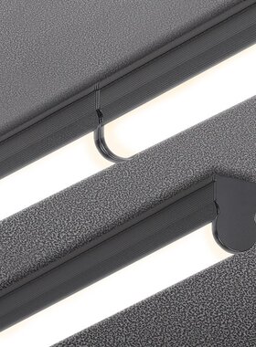 ?黑色灯管T5一体led工业风复古线条形明装支架吊装墙壁日光长条