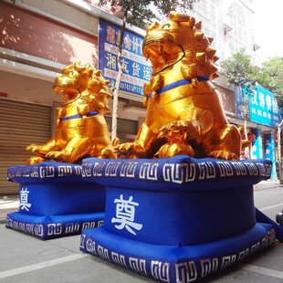 充气白事金狮子拱门丧事气模大象白色狮子白喜事殡葬麒麟殡葬专用